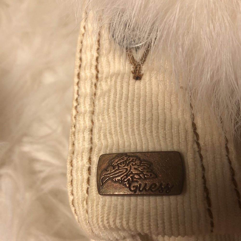 GUESS Rabbit Fur Corduroy Coat - Picture 2 of 5